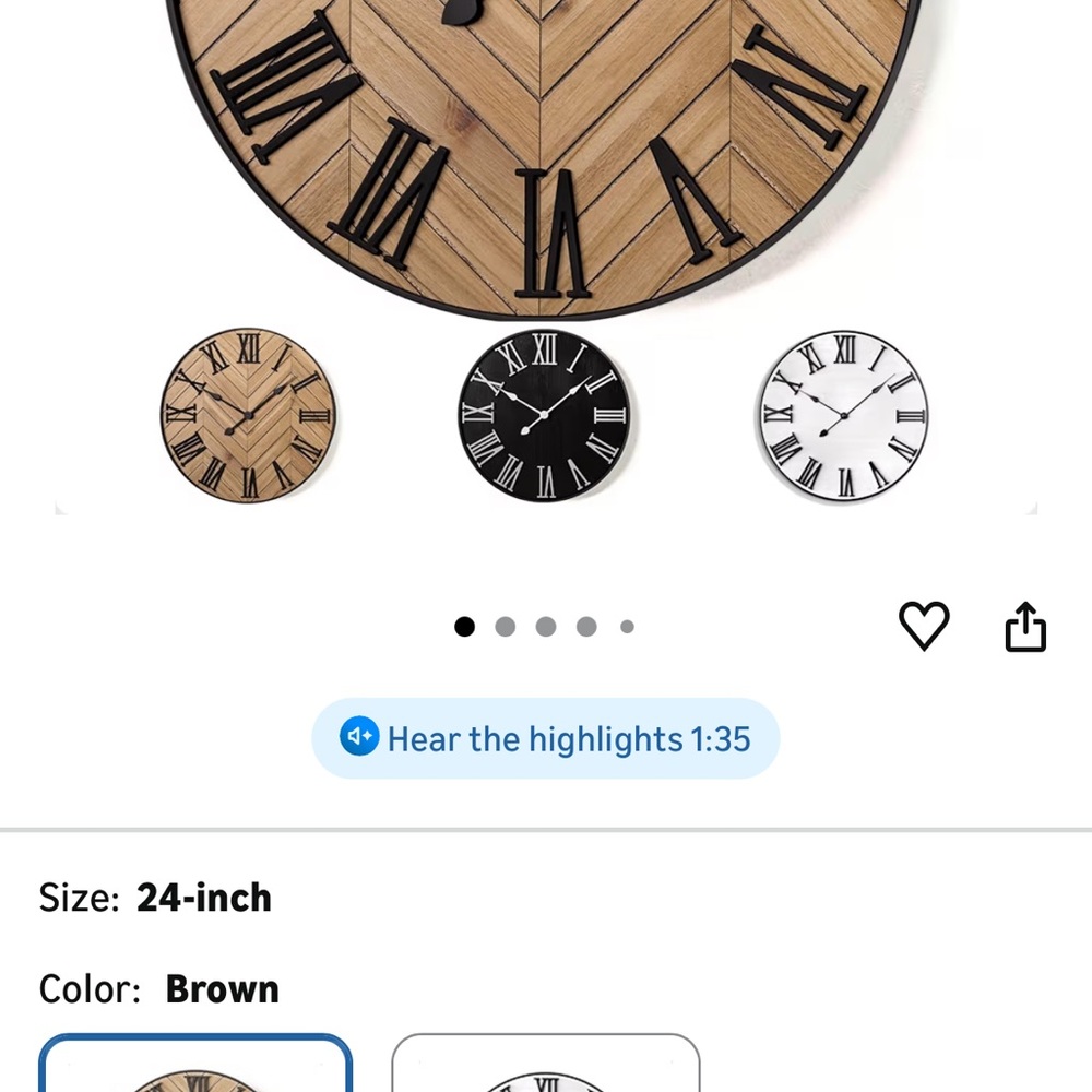 Rustic Brown Chevron Wall Clock